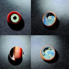 .89” “Portal” Eye Unique Sparkling Design Colorful Glass Art Eyeball Marble USA