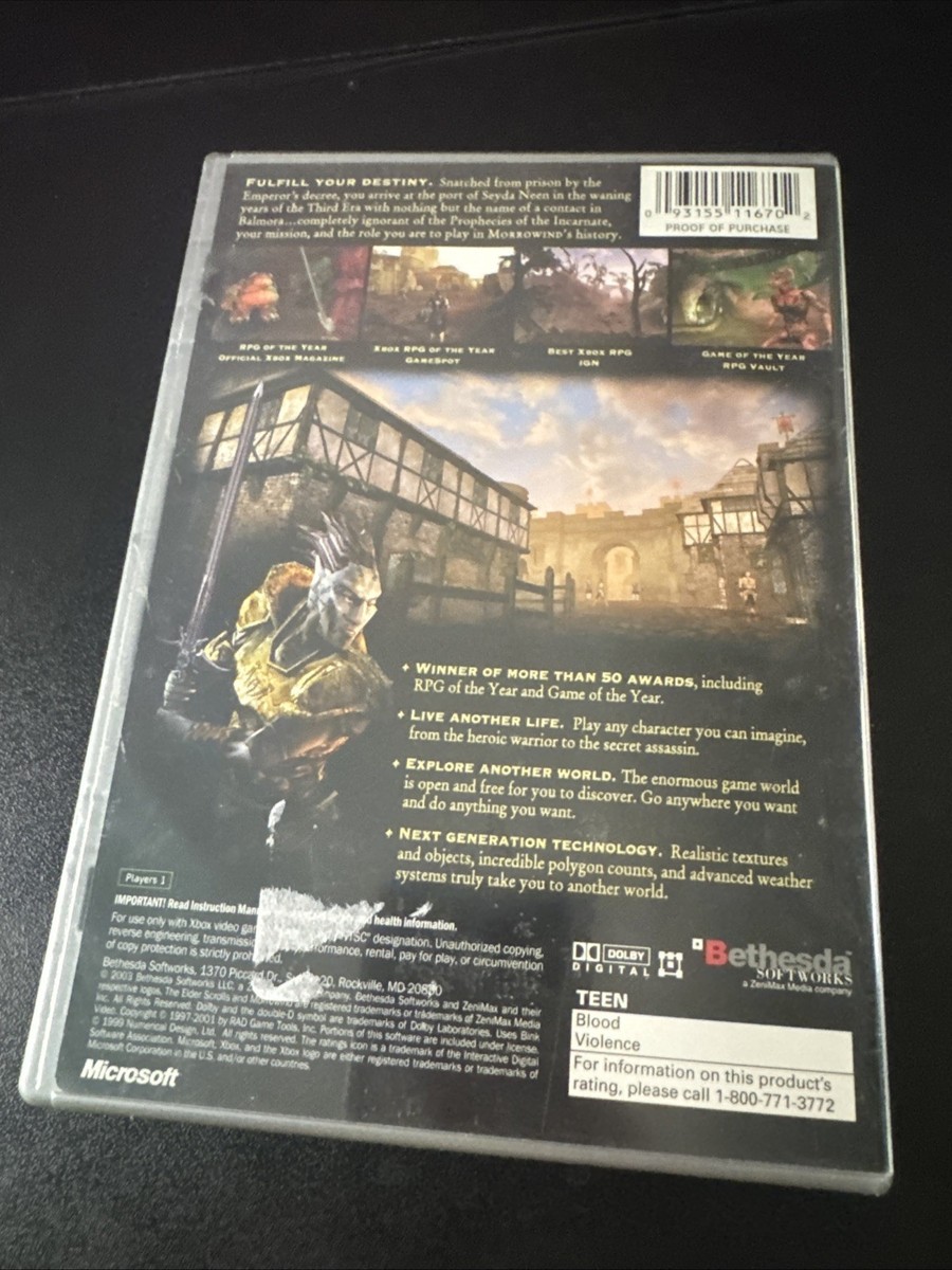The Elder Scrolls III Morrowind Platinum Hits Xbox Manual Map
