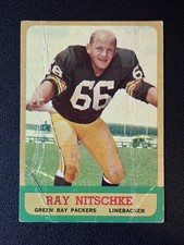 1963 Topps Football Ray Nitschke #96 RC Rookie Card Green Bay Packers A3. rookie card picture