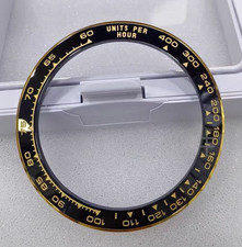 Premium Black Yellow Gold Ceramic Bezel Insert For Rolex Daytona 40 mm 116518