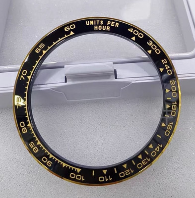 Premium Black Yellow Gold Ceramic Bezel Insert For Rolex Daytona 40 mm 116518