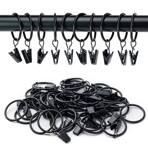 36 Stück Gardinenringe mit Clips, Gardinenclips mit Ringen, Aufhänger Gardinenringe - Bild 3 von 6