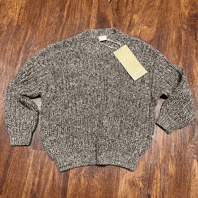 NWT Goumi Kids Bark Chunky Knit Sweater SZ 8-9Y Oversized Medium Brown Organic