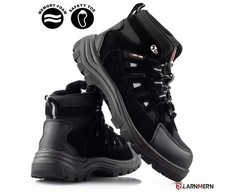 Mens Work Ankle Boots Larnmern Safety Steel Toe Hiking Leather Lace Up Shoes