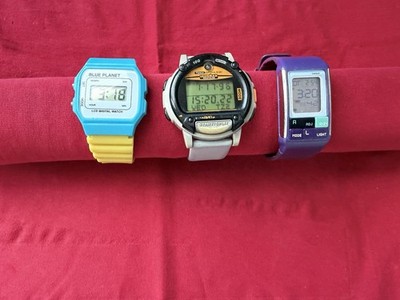 3 Watch - 1 blue planet - 1  Timex Data Link -1  Casio  Poptone