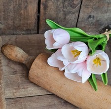 Pink REAL TOUCH Tulips Spring Tabletop Decor Artificial Flower LOOK REAL 5 stems