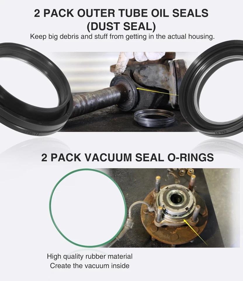 Tubo de nudillo de eje exterior completo de polvo para Ford F250 F350 F450 F550 1998-2004  Foto 4 de 4