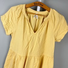 Pact Dress Womens S Coastal Double Gauze Breezy Yellow Organic Cotton