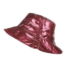Wide-Brimmed Vinyl Rain Hat 15-Metallic Copper