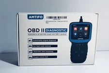 AMTIFO OBD II Diagnostic Scanner Battery Tester Check Engine Light & Emission