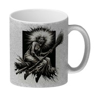 WüTende Hexe Auf Einem Besen Glitzer-Kaffeebecher