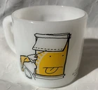 Vintage Ziggy Milk glass mug - sun w/ tongue sticking out