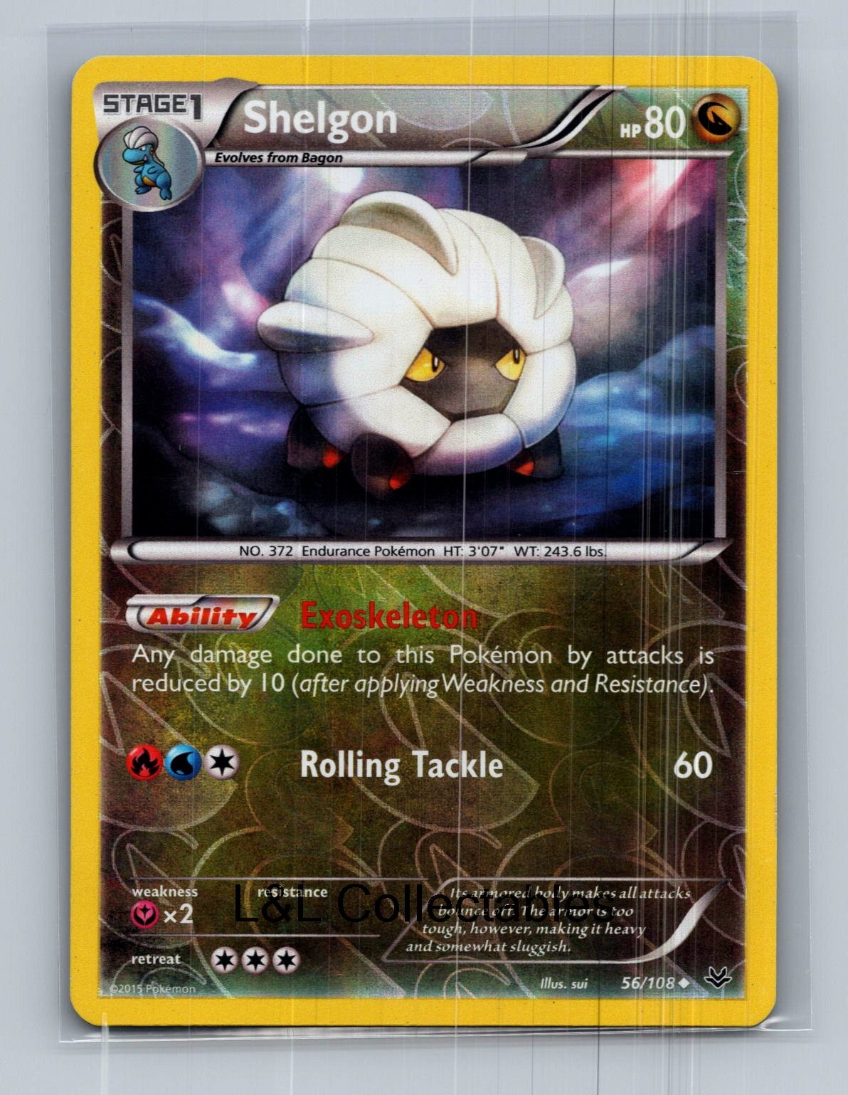 Shelgon #56/108 XY - Roaring Skies Reverse Holo