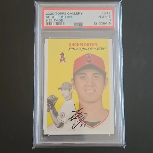 2020 Topps Gallery Heritage Shohei Ohtani HT-2 Angels Autographed PSA 8