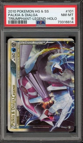 Pokemon Palkia & Dialga Legend Top Triumphant Holo Rare #101 PSA 8