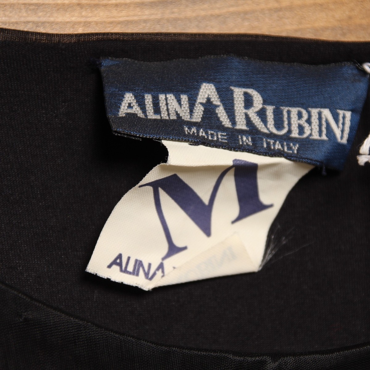 ALINA RUBINI dress size M New (Sa3150) Black Vintage Women Dead Stock View 4