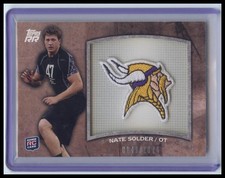 2011 Topps Rising Rookies #RTP-NS Nate Solder Rookie Team Patches #/1074