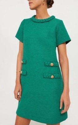 Tuckernuck Tweed Jackie Shift Dress Emerald Green Faux Pockets Sz M Preppy | eBay Tuckernuck Tweed Jackie Shift Dress Emerald Green Faux Pockets Sz M Preppy | eBay