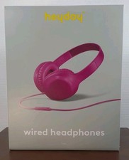 Heyday Kids Wired Headphones Neon Pink Comfort Fit Microphone Remote
