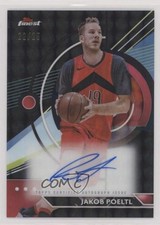2023 Topps Finest Black Geometric Refractor 22/25 Jakob Poeltl #FA-JPO Auto 3d3
