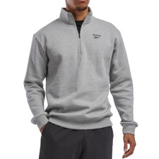 REEBOK Identity Quarter Zip Fleece Pullover Sweatshirt sz X-Large Heather Gray