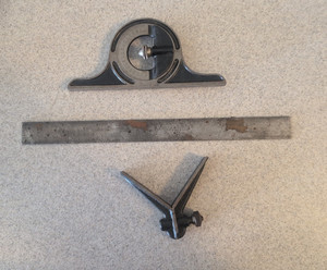 Vintage Brown & Sharpe 12” Combination Scale with Union protractor & Center find