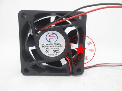 1PC HENGFU HF6025S12H 12V 0.20A 6025 60*60*25MM two-wire cooling fan  *lm