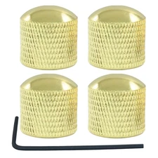 4 Pcs Metal Guitar Knobs, Volume Tone Control Knobs, Dome Knobs Replacement P...
