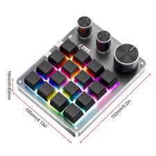 Customizable Programming Keyboard USB Wired + BT + 2.4G Gaming Keypad With 16