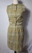 Vintage Union Made Skirt And Sleeveless Top Set 1960's Size 5 Plaid