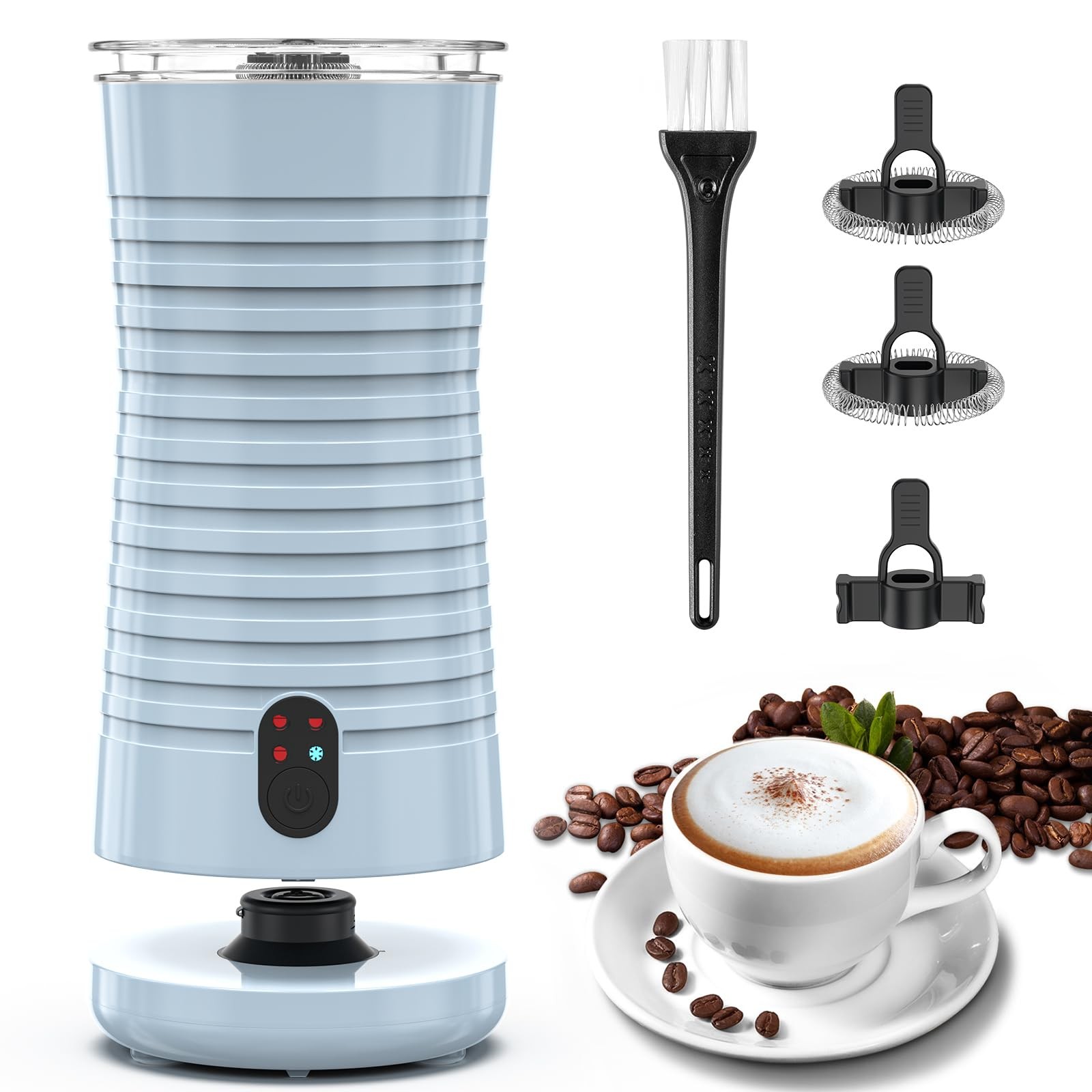 Schiumatore Latte Elettrico Blu Design Minimal per Schiuma Barista