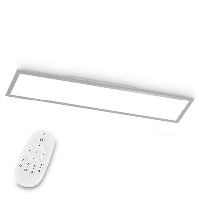 LED Deckenleuchte silber Deckenlampe 100x25 cm Panel flach Fernbedienung dimmbar