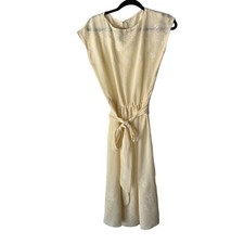 Jody of California Vintage 50-60s Retro Cream Eyelet Lace Cottage Midi Dress