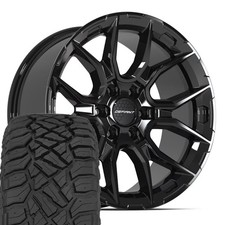 Df18a Black 20x9 Wheels 27555r20 Rt Tires Set Fits Chevy Gmc Cadillac Df18a Black 20x9 Wheels 27555r20 Rt Tires Set Fits Chevy Gmc Cadillac