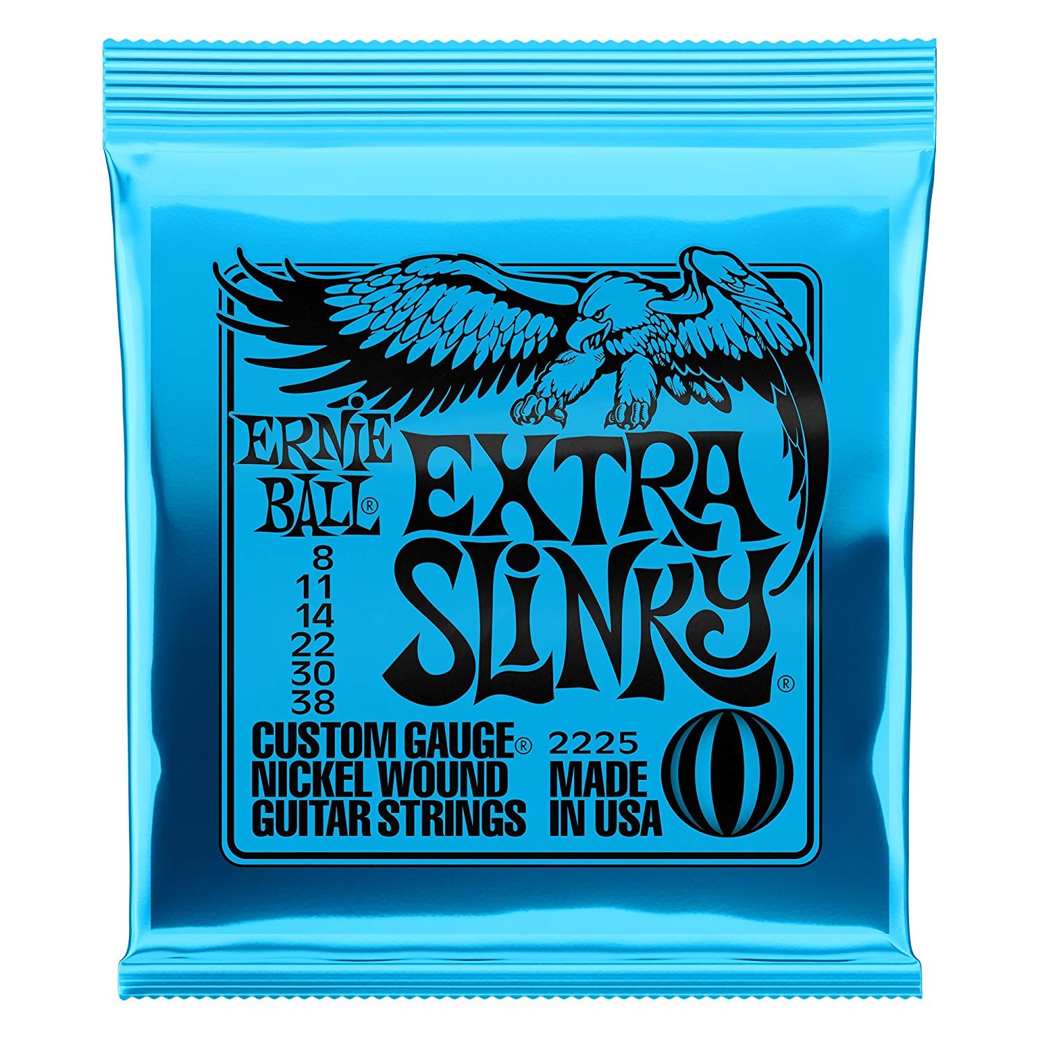 Electric Guitar Strings 8-38 Ernie Ball Extra Slinky 100% Genuine