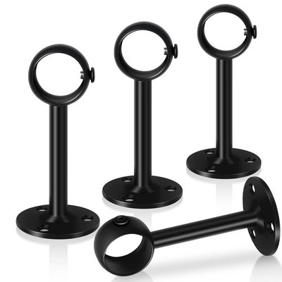 TOKPLNU Ceiling Curtain Rod Bracket, 4 Pack Black 4 Pack, 
