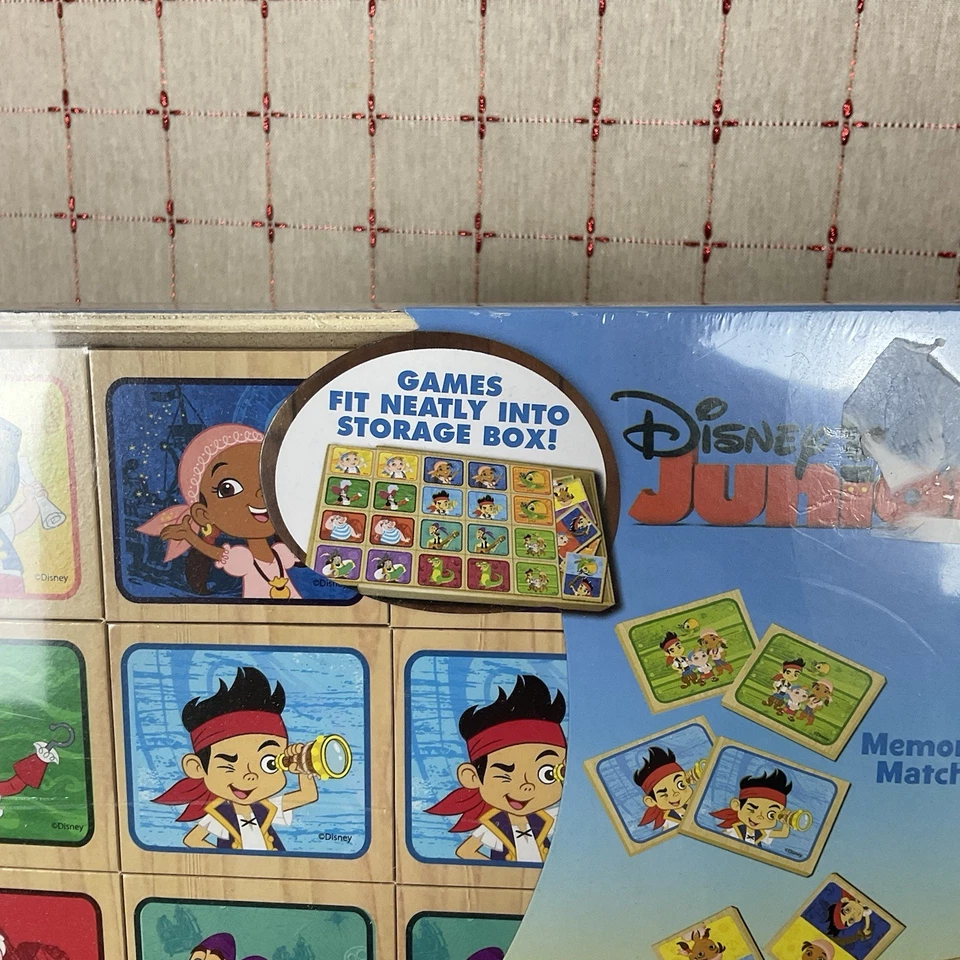 Disney Junior 3 Wood Games Set – Memory, Dominoes, Number Match NEW Sealed - Image 2 of 4