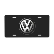 Volkswagen 12 x 6 inch Car Black Front License Plate Cover Exterior Accessories