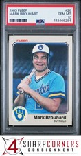 1983 FLEER #28 MARK BROUHARD BREWERS POP 8 PSA 10
