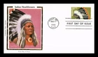 DR JIM STAMPS US COVER SHOSHONE INDIAN HEADDRESSES FDC COLORANO SILK CACHET