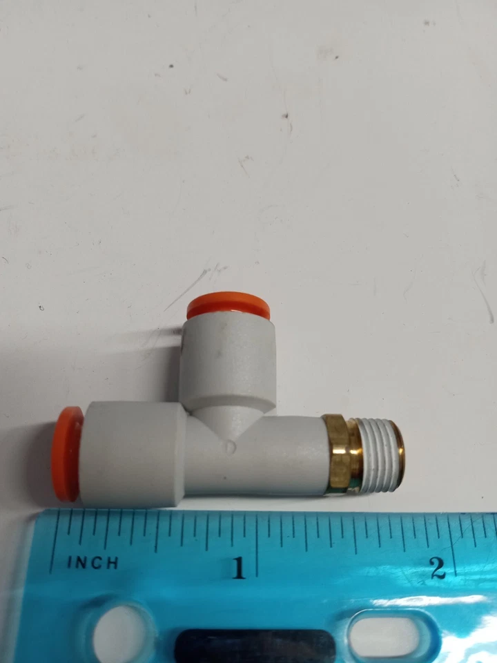 SMC KQ2Y07-01S 1/4"x1/4"x1/8"NPT push-to-connect male run tee **10-pack** - Image 4 of 4