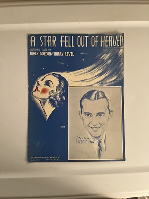 Vintage 1936  A STAR FELL OUT OF HEAVEN  -Sheet Music By Mack Gordon Harry Revel