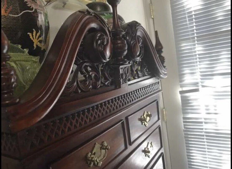 Cómoda antigua Chippendale Highboy cofre reina Ana muebles sin clavo Foto 3 de 4