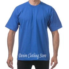 1 NEW PRO CLUB MEN'S BLANK HEAVY WEIGHT CREW NECK SHORT SLEEVE T-SHIRT S - 10XL