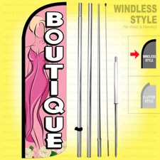 BOUTIQUE - Windless Swooper Flag Kit 15' Feather Banner Sign  pq-h