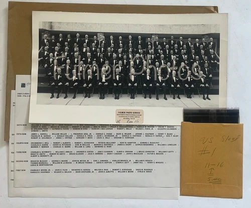 RARE United States Steel Corp GROUP PHOTO 1982 Dinner scripophily historical COA