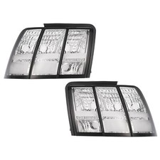 Pair For 1999-2004 Ford Mustang All Clear Tail Lights Sequential Brake Lamps