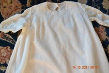 23" Antique Victorian Christening Baby Doll Dress tucks  Embroidery  30 