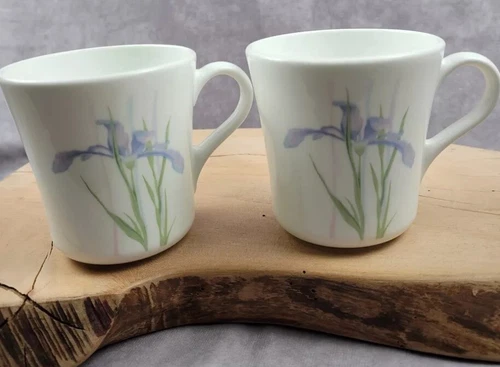 Vintage Corning Ware Corelle Shadow Iris Coffee Tea Cup Mug set of 2