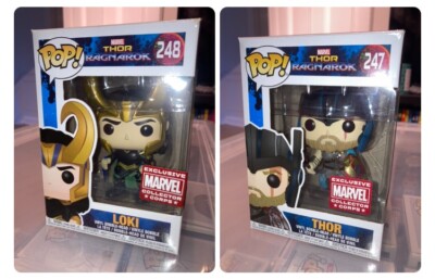 Funko Pop Thor Ragnarok Thor #247 And Loki #248 Collector Corps Exclusive